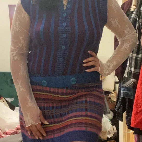 Nanette Lepore Blue and Purple Striped Mini Dress - Picture 10 of 11